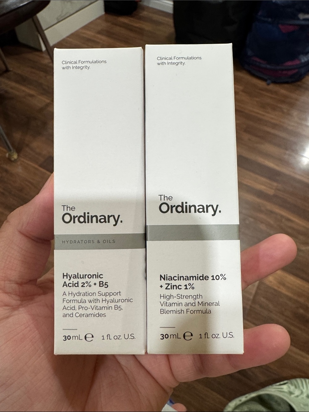 The Ordinary hyaluronic acid and niacinamide serums